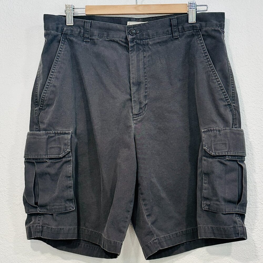 Dockers Mens Size 34 Gray Cargo Shorts 6 Pockets 9.5" Inseam Heavyweight Cotton